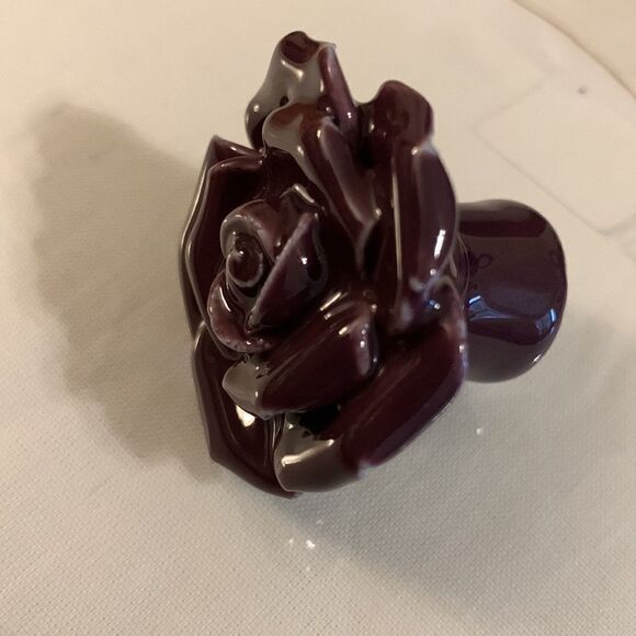 Purple rose elegant ceramic drawer knobs for drawers or refurbished pieces - Picture 5 of 8